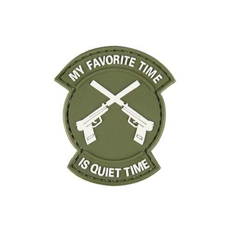 My Favorite Time Is Quiet Time PVC Patch, OD Green