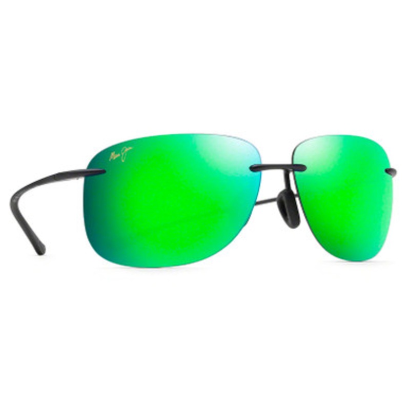 Maui Jim Hikina Sunglasses -Matte Black Frame/MAUIGreen Lens