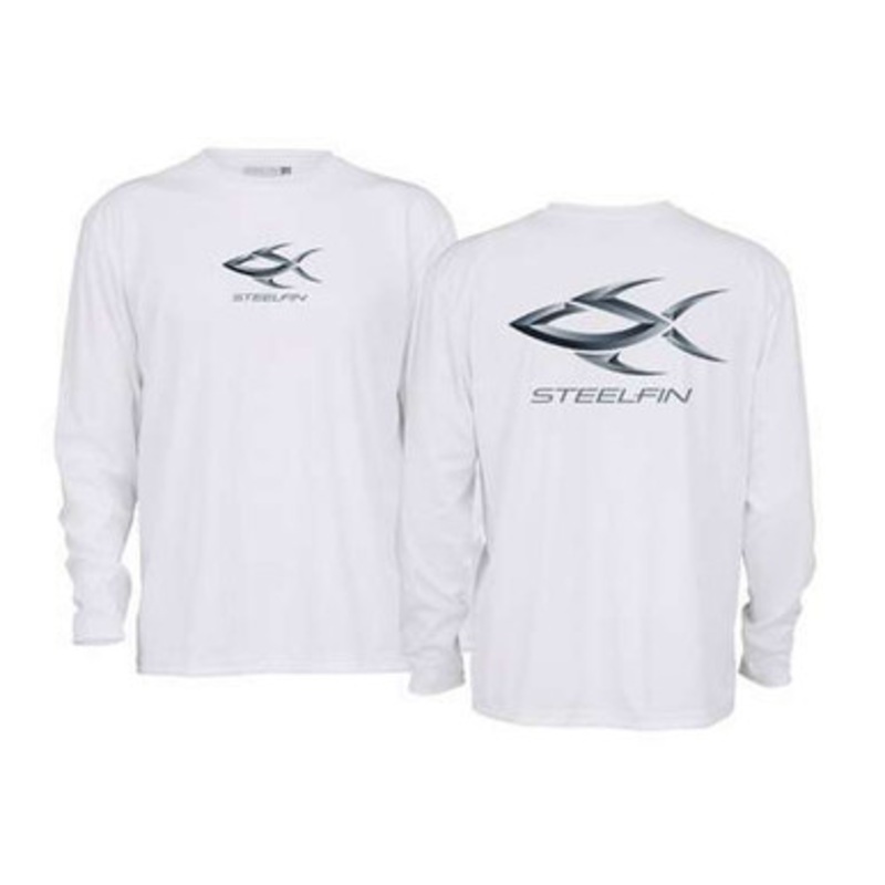 Steelfin Long Sleeve Performance Shirt White – Size X-Large