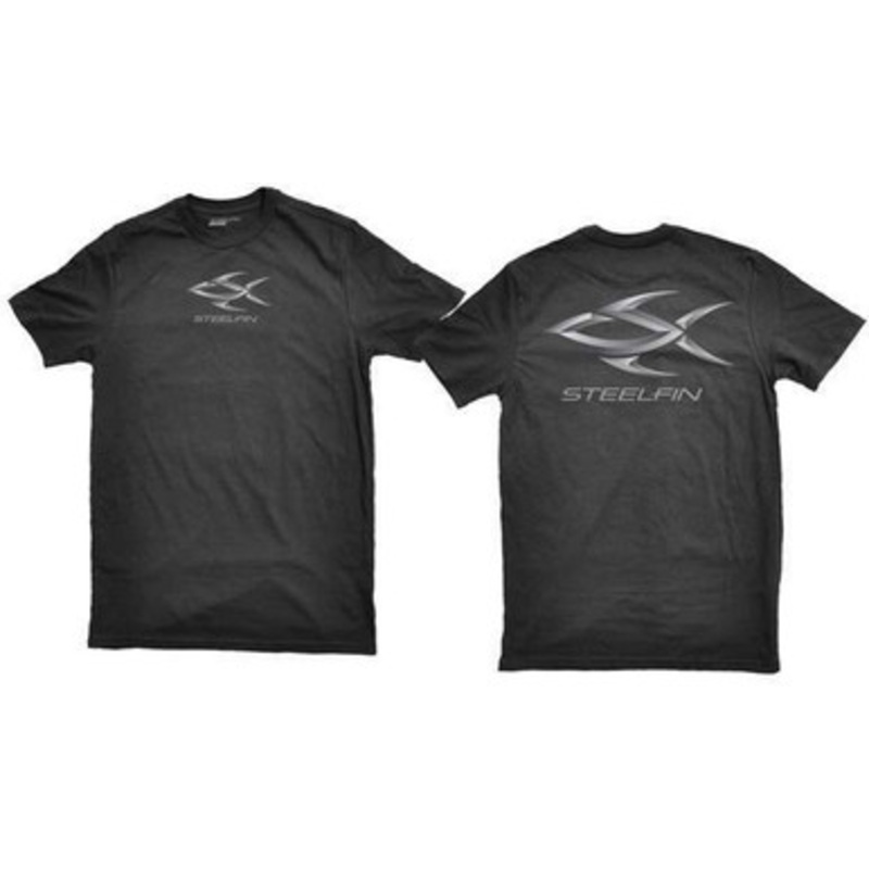 Steelfin Short Sleeve Logo Tee Black – Size Large