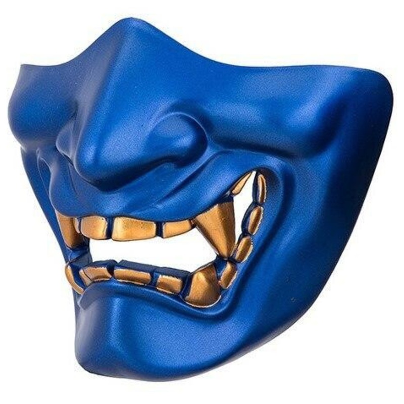 Yokai Ogre Padded Polymer Lower Face Mask, Blue