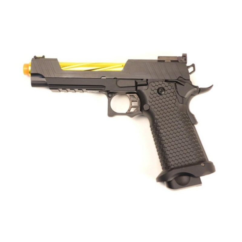 JAG Arms GMX Series 1.0 Gas Blowback Airsoft Pistol, Gold Barrel