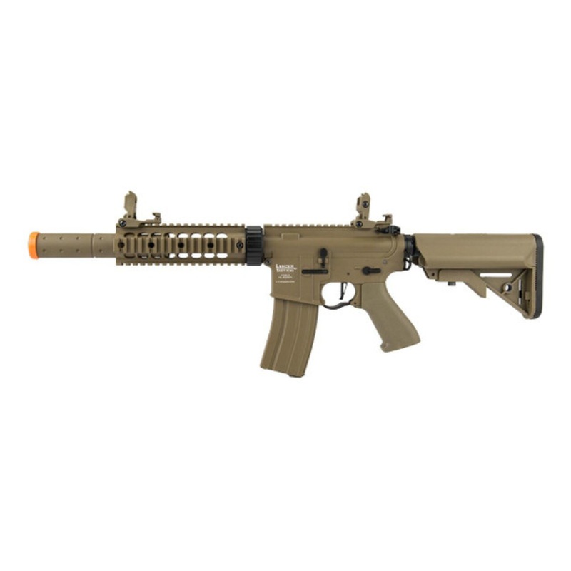 Lancer Tactical M4 SD Proline Series 7 Rail Low FPS Airsoft Rifle, Tan