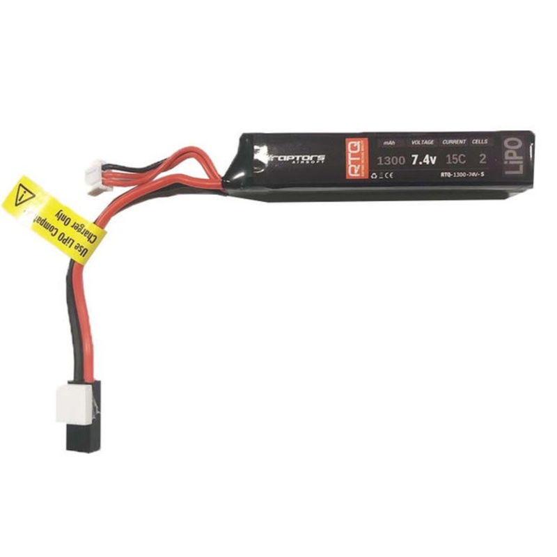 Raptors Airsoft RTQ 1300mAh 7.4v 15C Stick LIPO Battery