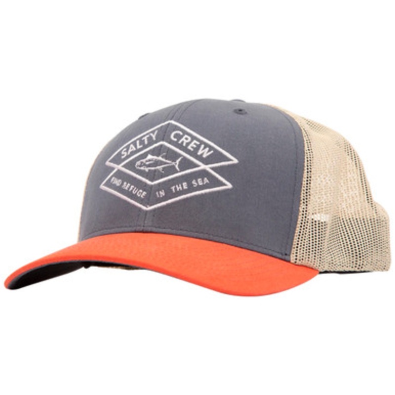 Salty Crew Tiller Retro Trucker Hat – Blue/Red