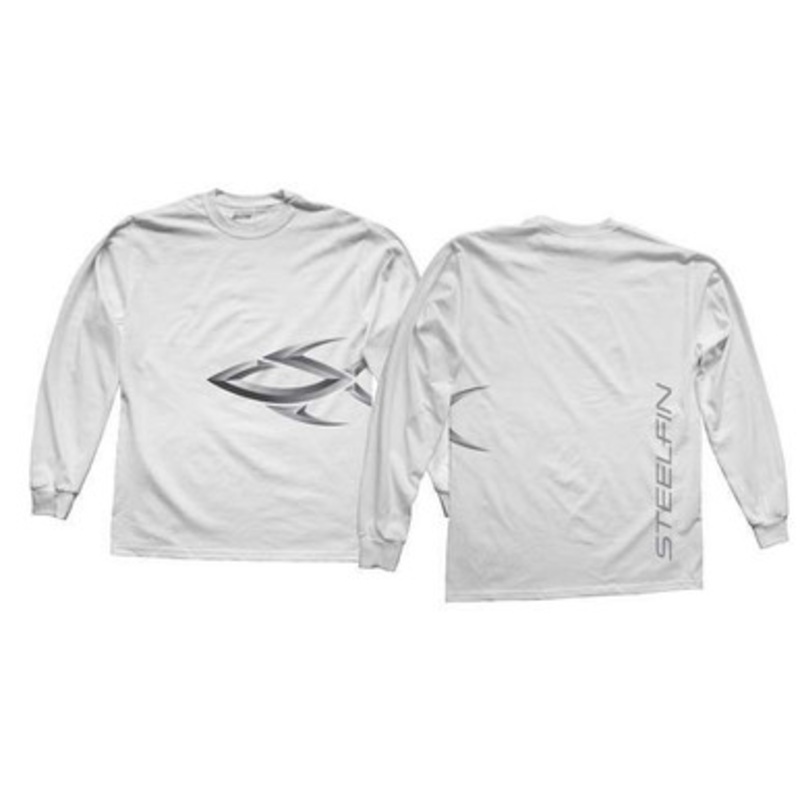 Steelfin Long Sleeve Logo Shirt White – Size X-Large