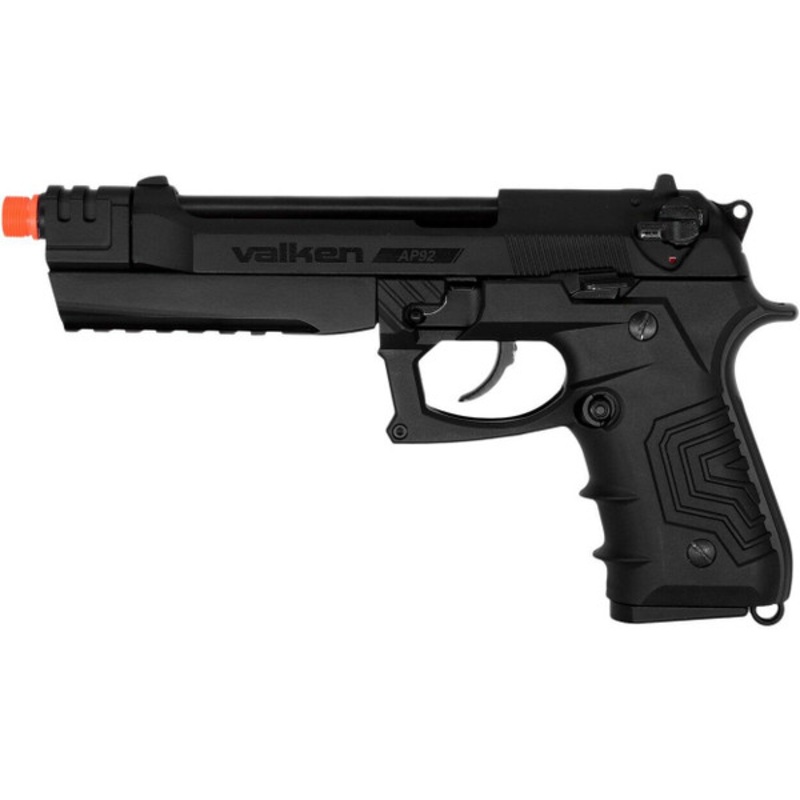 Valken AP92 CO2 Blowback Metal Airsoft Pistol, Black