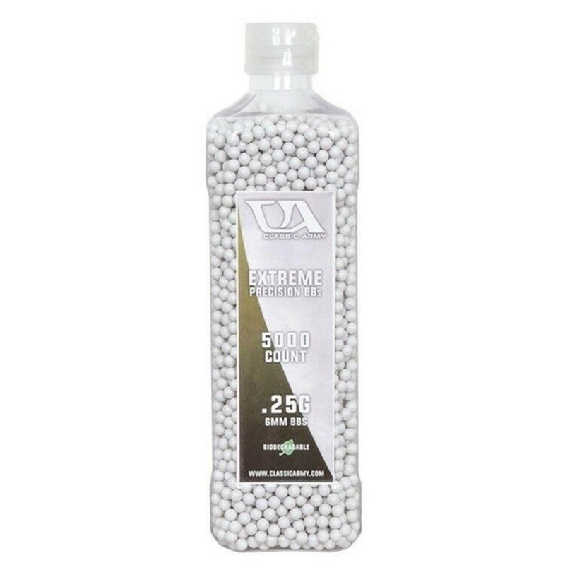 Classic Army 0.25g Extreme Precision Premium Biodegradable Airsoft BBs, 5000ct Bottle