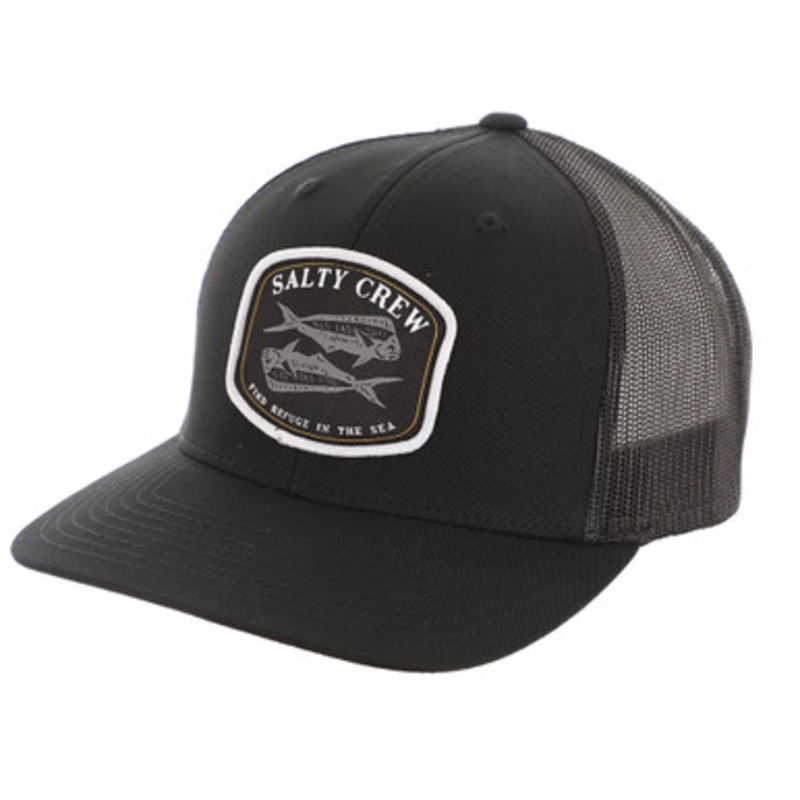 Salty Crew Double Up Retro Trucker Hat – Black
