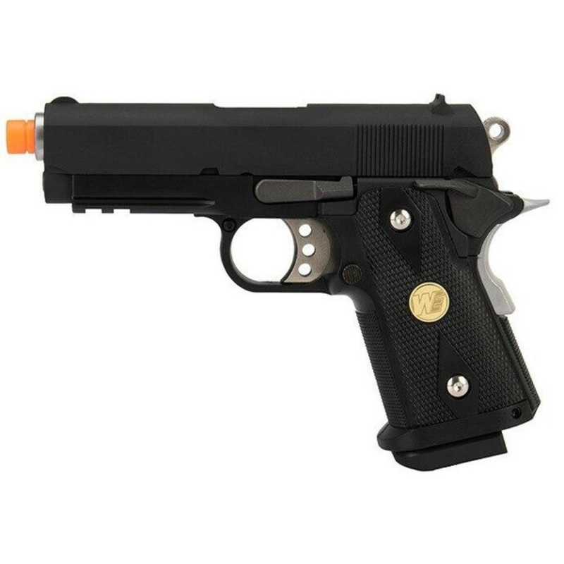 WE Tech 1911 3.8 Baby Hi-Capa Version A Gas Blowback Airsoft Pistol, Black