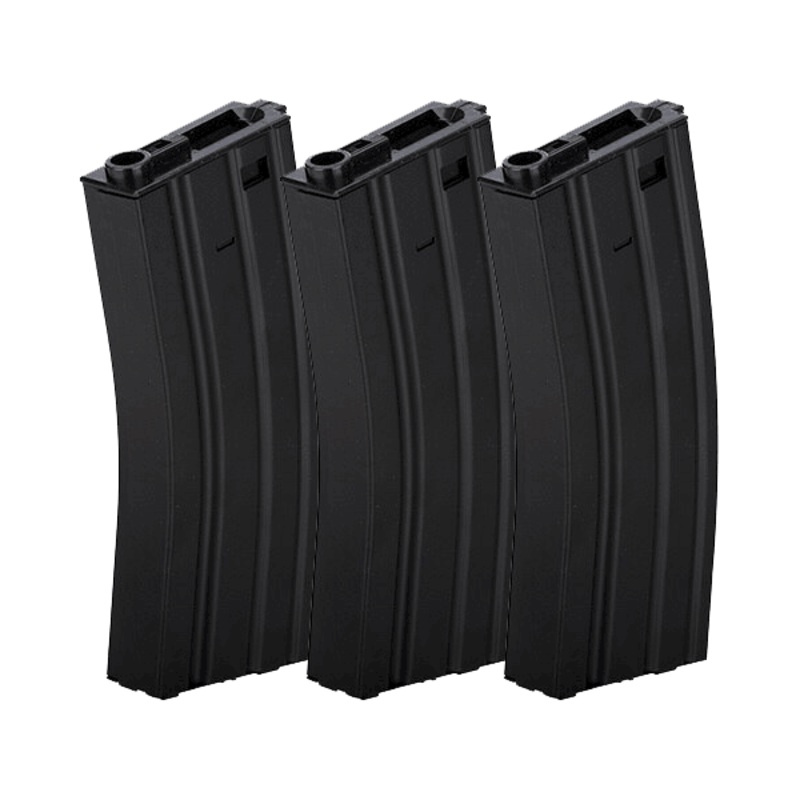 Lancer Tactical 300 Round Metal M4 High Capacity Magazine, Gen 2, Black, 3 Pack