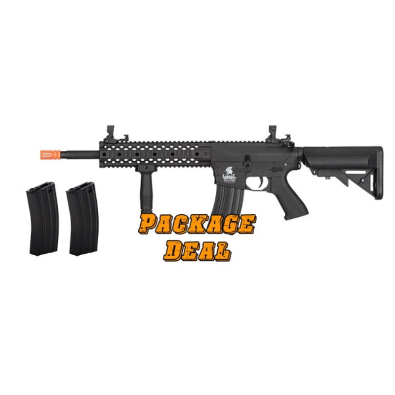 Lancer Tactical Gen 2 M4 RIS AEG Bundle – Includes 2 Extra Mags / Battery / Charger