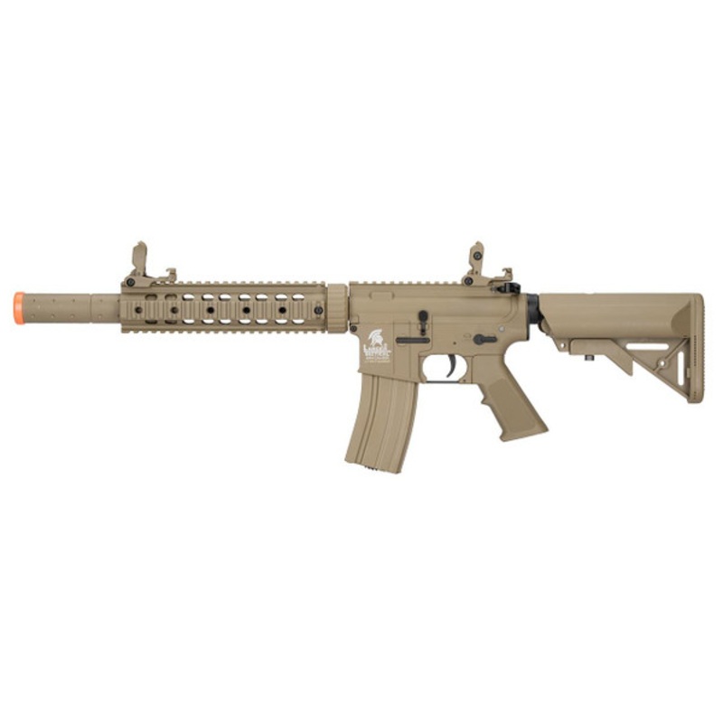 Lancer Tactical LT-15 M4 SD 9 Hybrid Gen 2 Low FPS AEG Airsoft Rifle, Tan