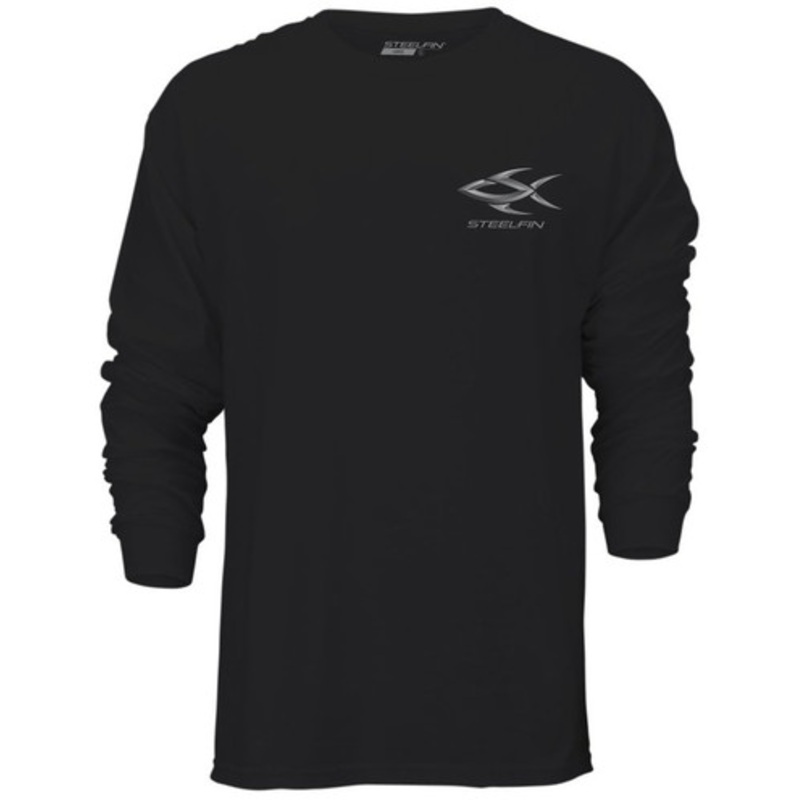 Steelfin Long Sleeve Striper Shirt – Midnight Black – X-Large