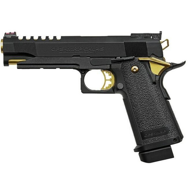 Tokyo Marui Hi-Capa 5.1 Gold Match Custom Gas Blowback Airsoft Pistol, Black / Gold