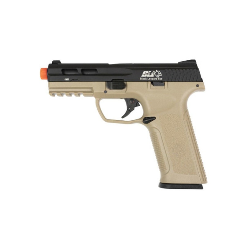 ICS BLE-XAE Gas Blowback Airsoft Pistol, Black / Tan