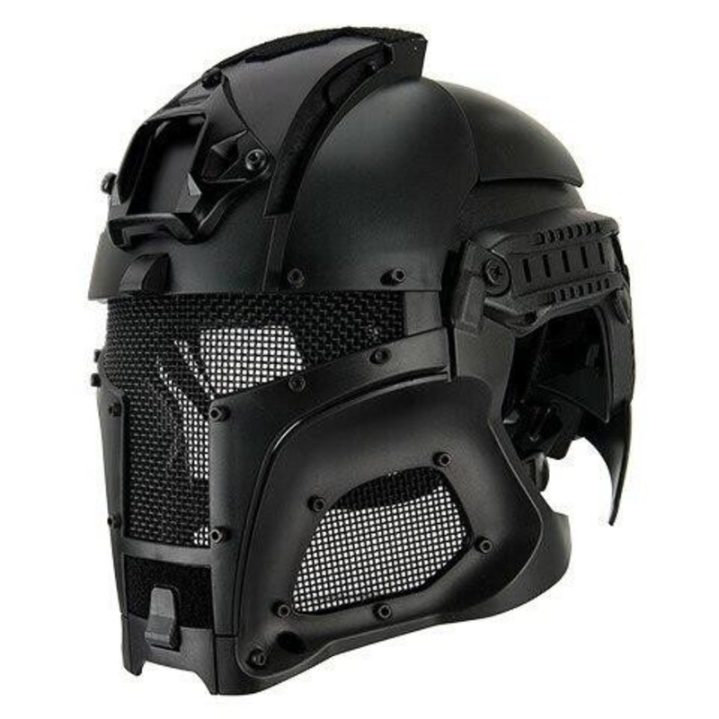 Interstellar Battle Trooper Full Face Airsoft Helmet, Black