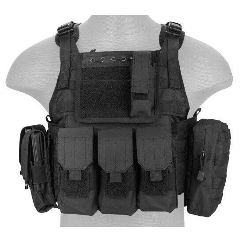 Lancer Tactical Nylon Tactical Assault Plate Carrier, Black