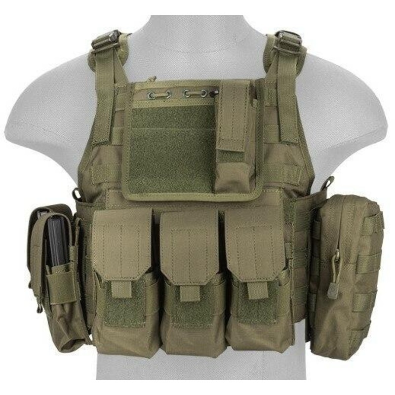 Lancer Tactical Nylon Tactical Assault Plate Carrier, Olive Drab