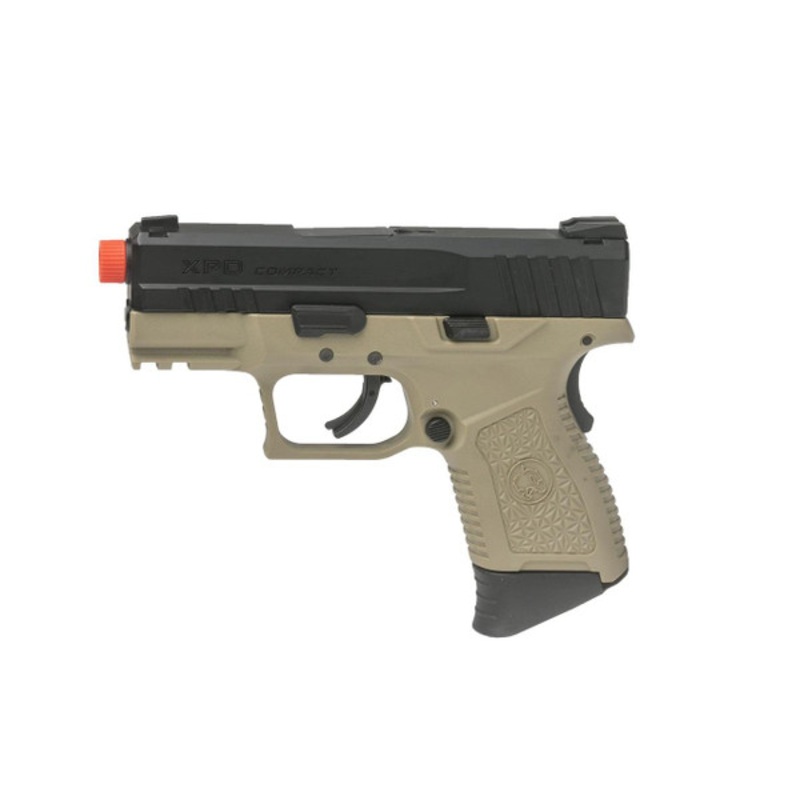 ASG XPD Compact Gas Blowback Airsoft Pistol, Tan/Black