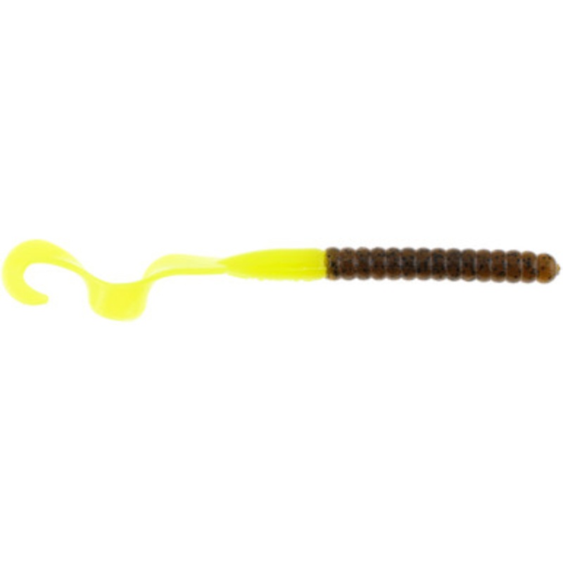 Berkley Powerbait Power Worm – 8-1/2in – Green Pumpkin/Chartreuse