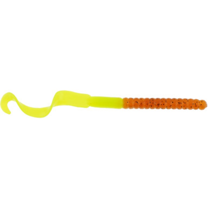 Berkley Powerbait Power Worm – 8-1/2in – Pumpkin Chartreuse