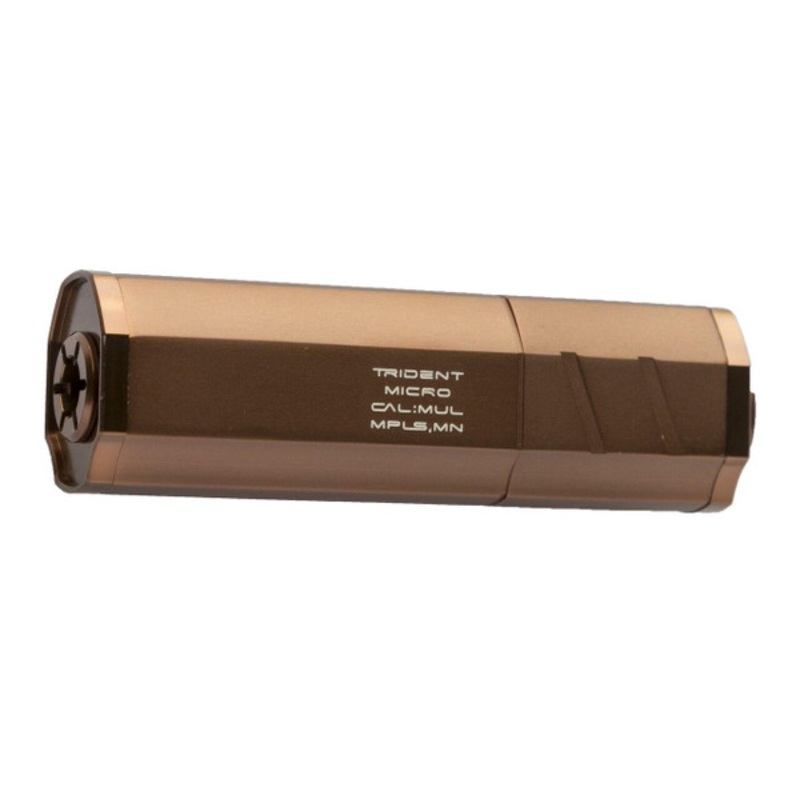 Helix Trident Micro Mock Airsoft Suppressor, FDE / Bronze