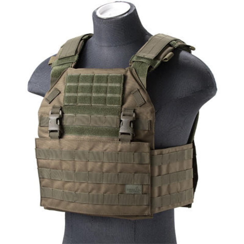 Lancer Tactical Vest with Molle Webbing and Detachable Buckles, OD Green