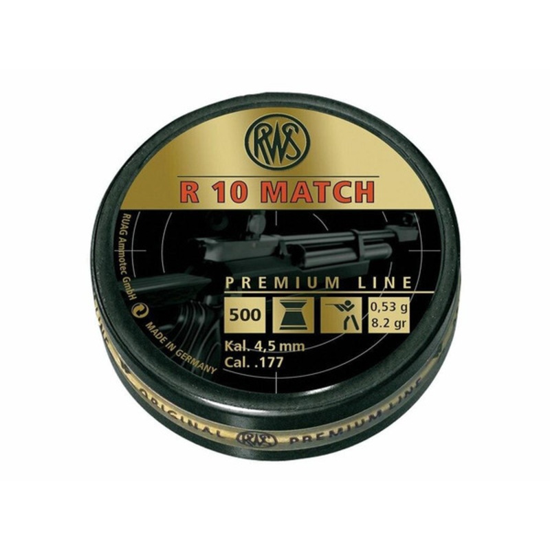 UMAREX RWS R10 Match Competition .177 Cal. 500 Count Wadcutter Pellets, 8.2 Grains