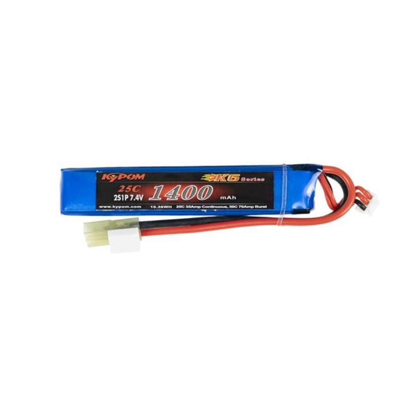 7.4V 1400maH 25C 2S High Discharge Buffer LiPO Battery