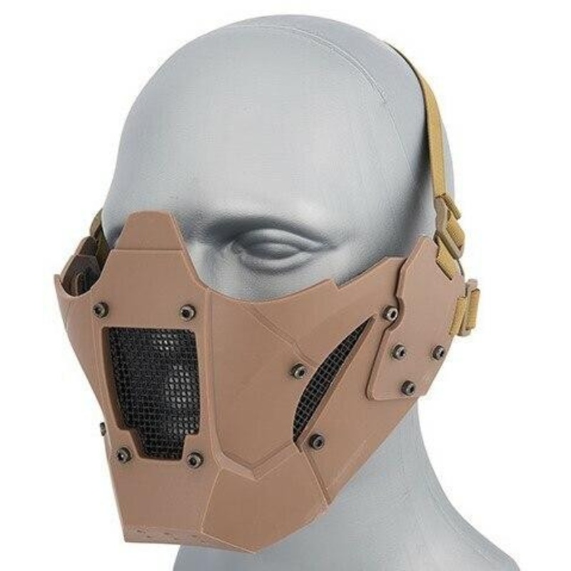 Mesh & Polymer Retro Mecha Lower Face Protection System, Tan