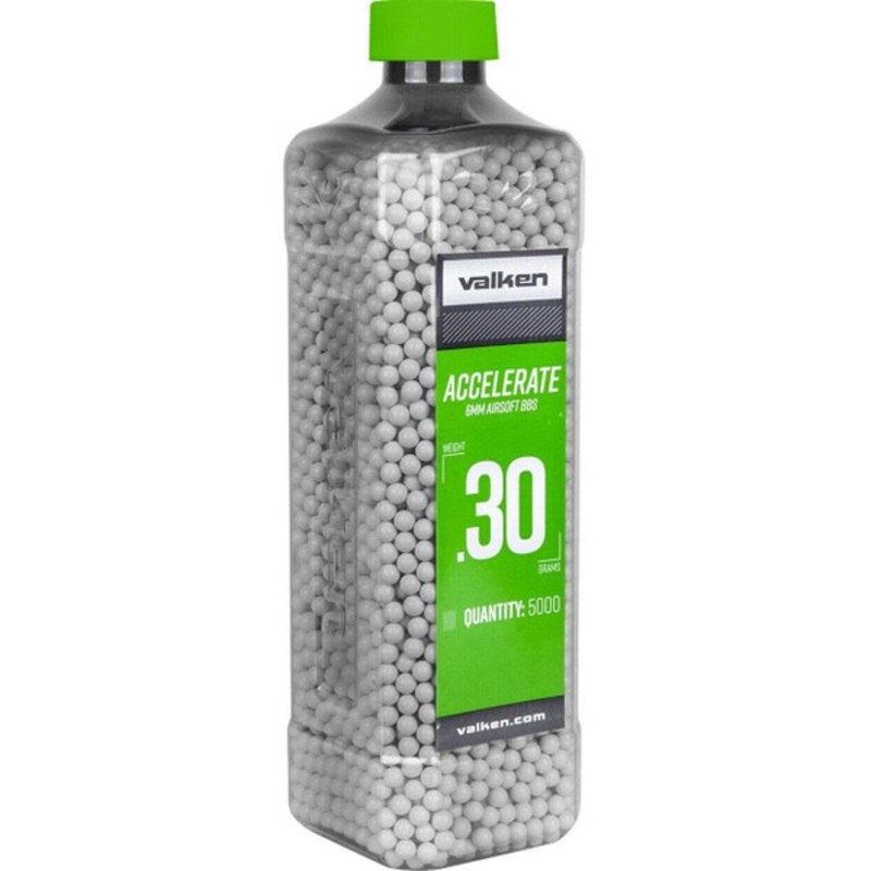 Valken Accelerate 0.30g BBs, 5000 CT., White