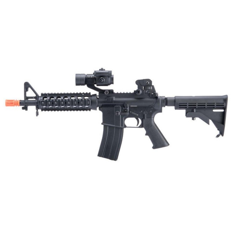 Cybergun S&T Colt Licensed Full Metal M4 CQB-R Gas Blowback Airsoft Rifle, Black
