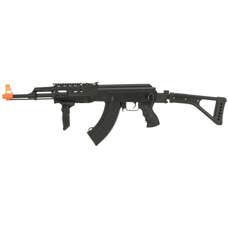 CYMA Sport Tactical AK47 AEG Airsoft Rifle with Side Folding Stock, Black