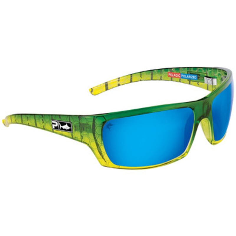 Pelagic Mack Sunglasses – Green Dorado/Blue Mirror