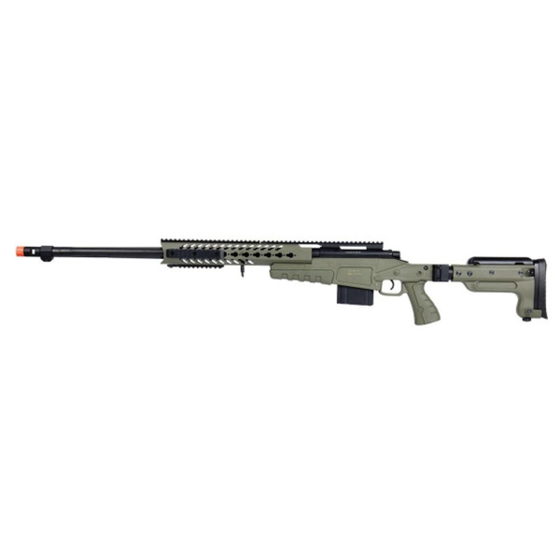 WellFire MB4418-3 Bolt Action Airsoft Sniper Rifle, OD Green