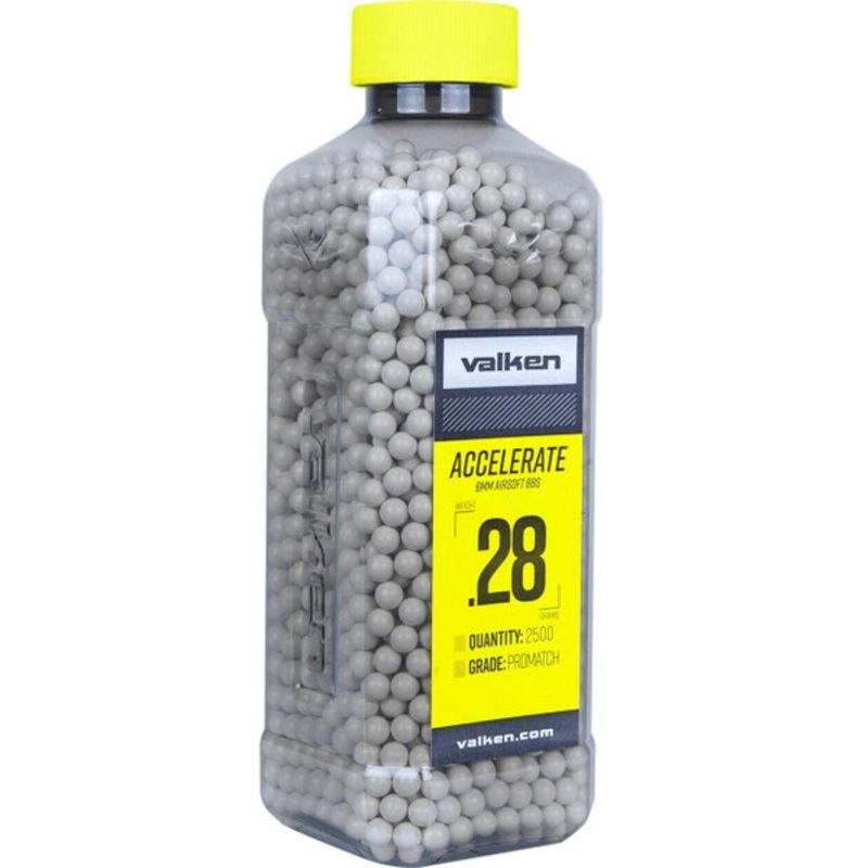 Valken Accelerate 0.28g BBs, 2500 CT., White