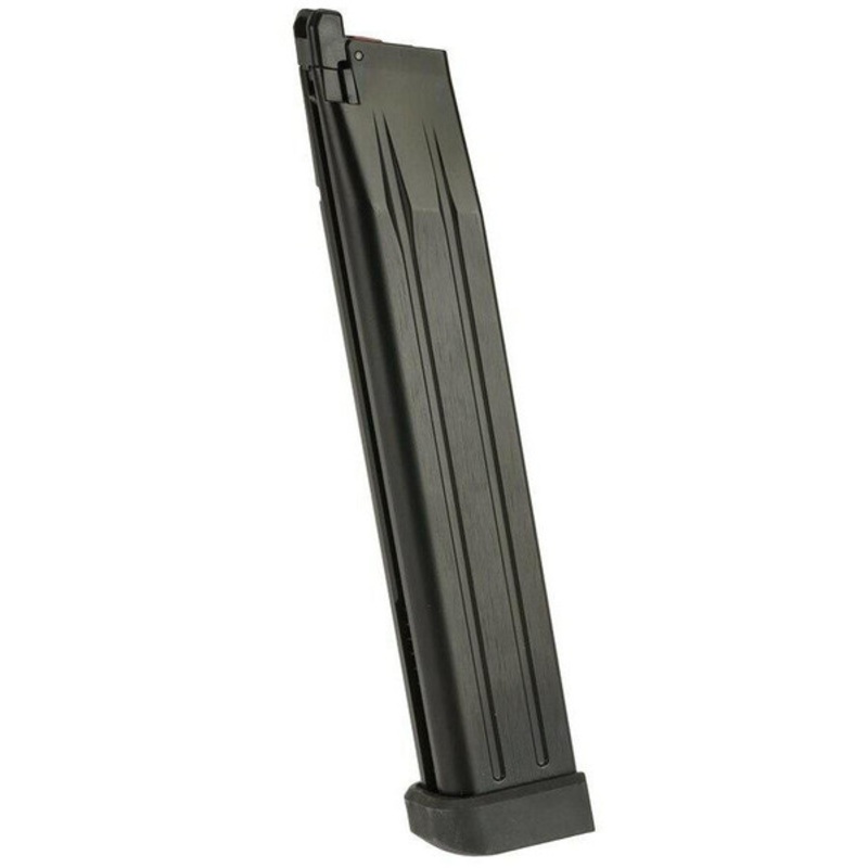 WE Hi-Capa Extended 50rd Green Gas Magazine, Black
