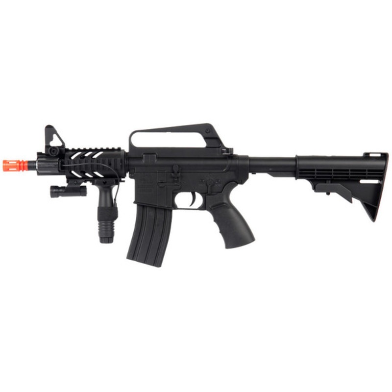 Well Airsoft M16A5 CQB Spring Airsoft Rifle, Black