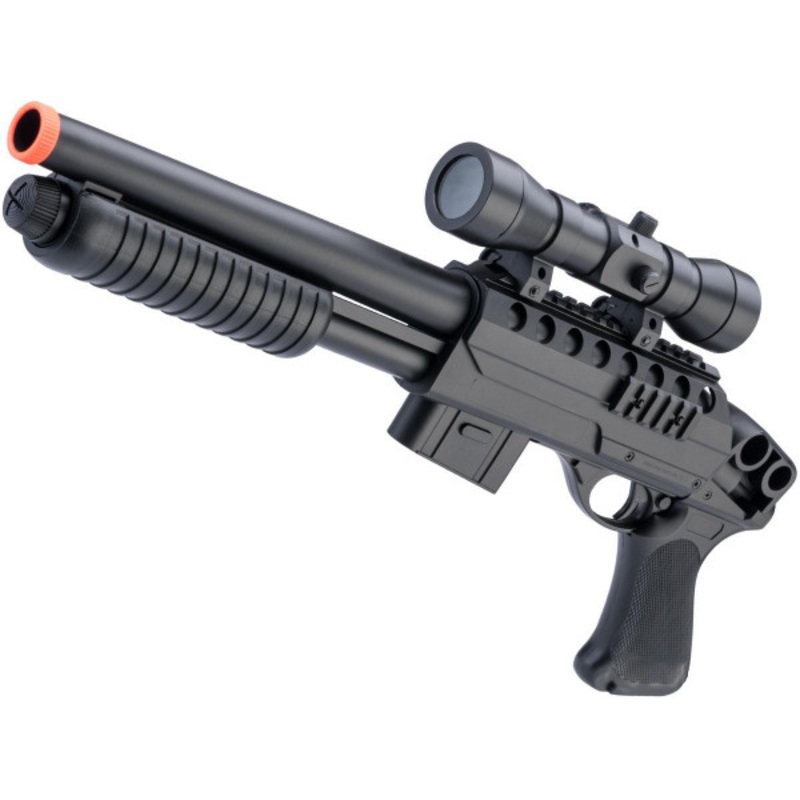 Double Eagle M47 CQB Airsoft Spring Shotgun w/ Detachable Magazine, Black