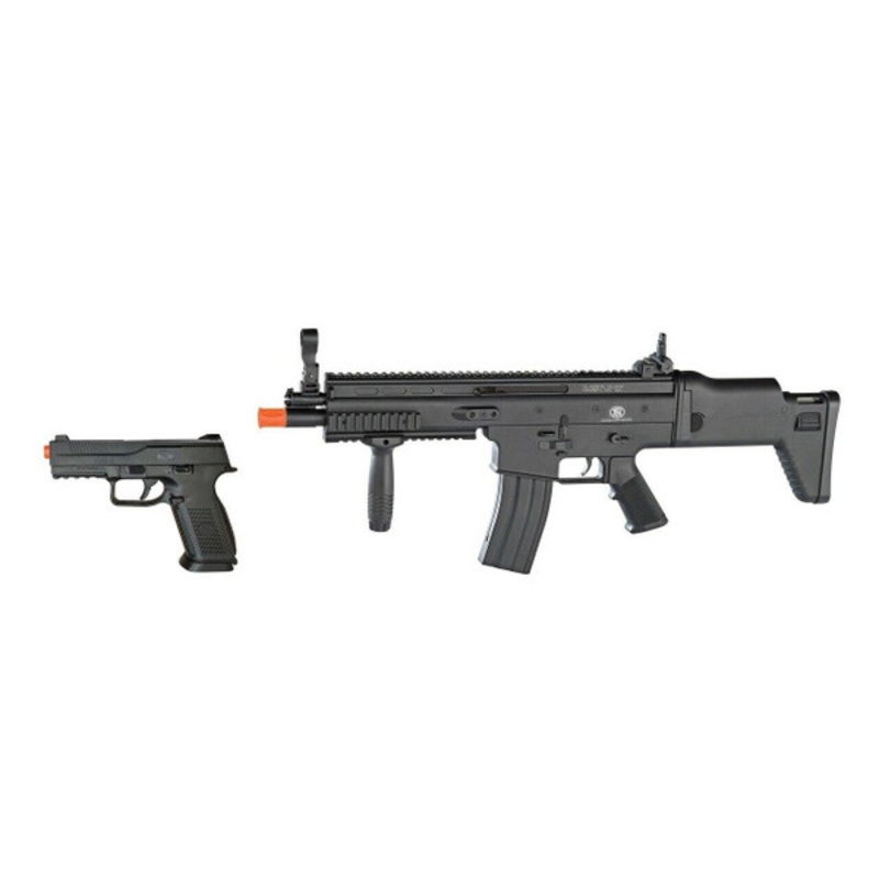 FN Herstal SCAR-L Spring Rifle & FNS-9 Spring Pistol Airsoft Kit, Black