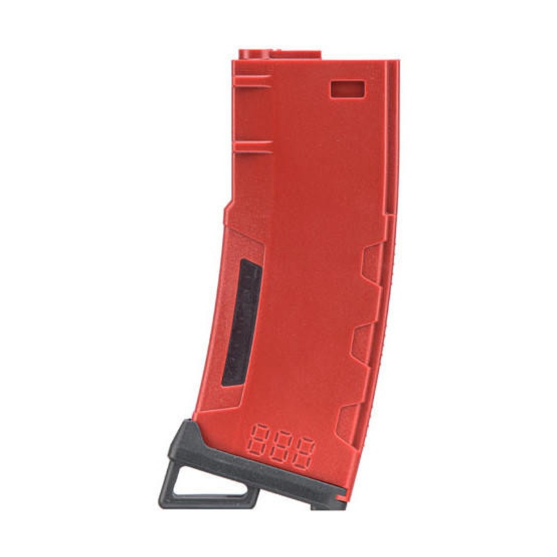 Lancer Tactical 130 Round High Speed Mid-Cap M4 Airsoft Magazine, Red