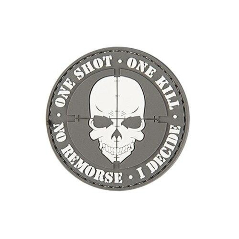 One Shot, One Kill PVC Patch, Gray