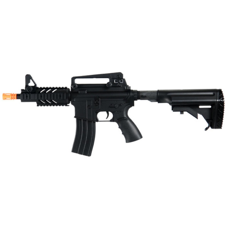 Well M4 CQB RIS AEG Plastic Gear ABS Body Airsoft Rifle, Black
