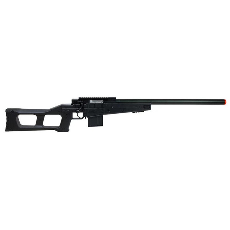 WELL MB4408A Single Bolt Action Airsoft Spring Sniper Rifle, Black