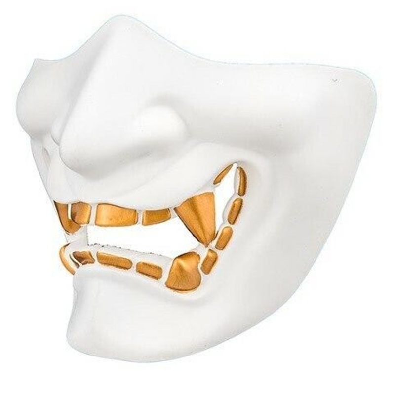 Yokai Ogre Padded Polymer Lower Face Mask, White
