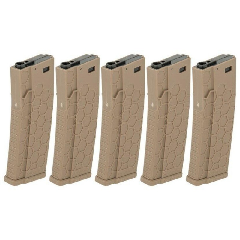 Hexmag 120rd Mid-Cap AEG Magazine 5-Pack, Tan