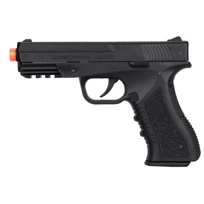 Lancer Tactical Defender LTX-3 CO2 Half-Blowback Airsoft Pistol, Black