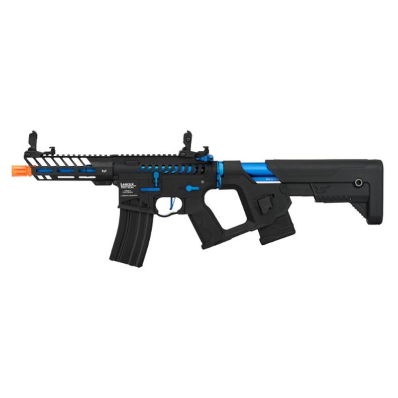 Lancer Tactical Enforcer Series NEEDLETAIL Skeleton ProLine AEG Airsoft Rifle, Black/Navy Blue