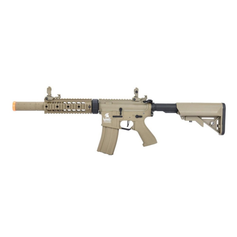 Lancer Tactical LT-15 M4 SD 7 Hybrid Gen 2 High FPS AEG Airsoft Rifle, Tan
